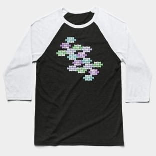Purple, Green, Blue geometric shapes Baseball T-Shirt